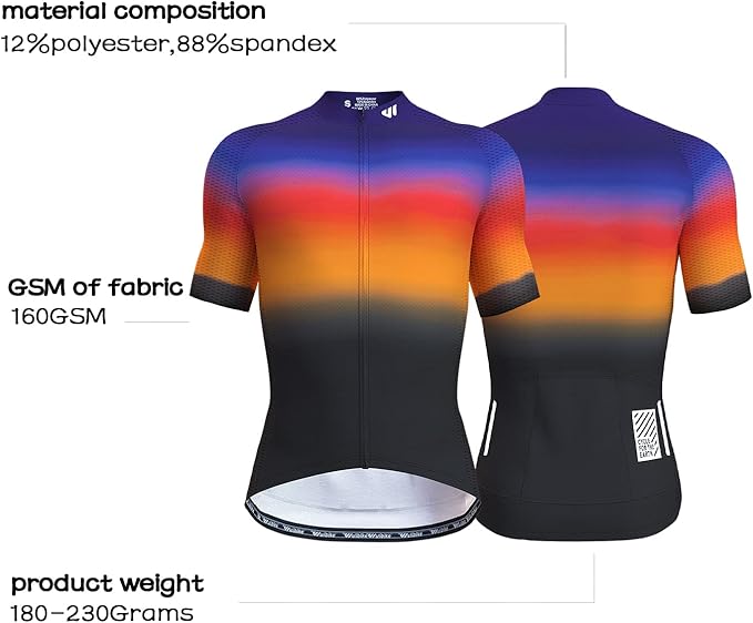 Lo.gas Cycling Jersey Men Short/Long Sleeve Bike Biking Shirts Full Zip with Pockets Road Bicycle Clothes