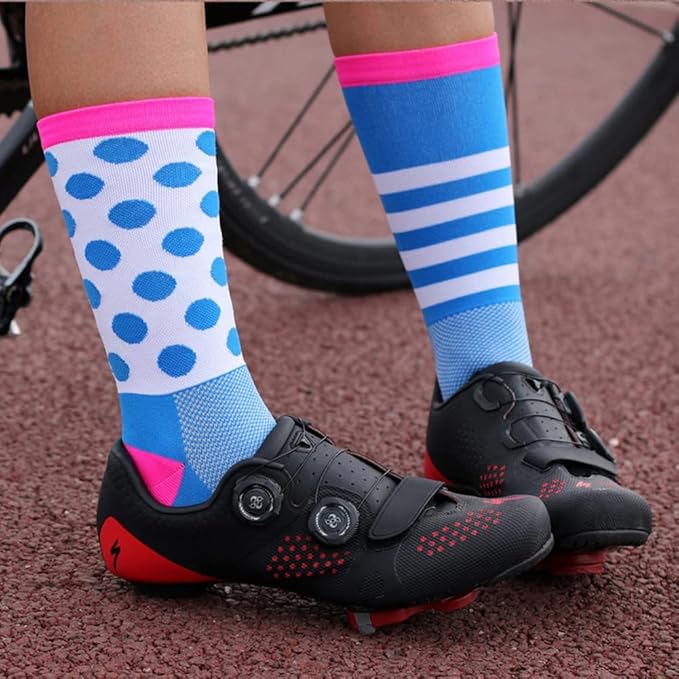 Cycling Socks Pro Mens Womens Riding Socks Bicycle Bike Sport Ankle Athletic Socks XC MTB BMX Black Pink Blue Green Orange