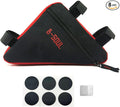 Bike Frame Storage Bag, Top Tube Bag for Phone, Triangle Bags, Bicycle Storage Pouch, Bicycle Triangle Bags Strap-On Under Seat Tool Accessories Pouch, with 1 Metal Tire File, 6 Bike Tire Patches