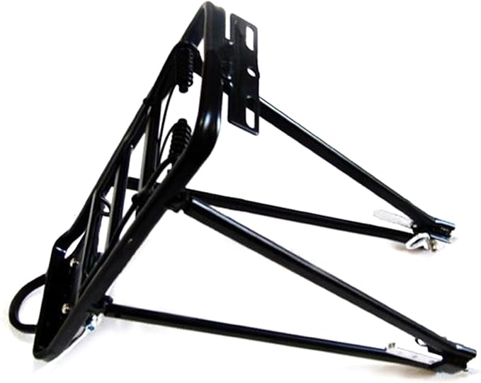 Heavy Bicycle Bike Rear Shelf Aluminum Alloy Frame Bracket Black Adjustable Lugg Bicycle Rear Rack Shelf Cycling Kickstand Hook Hanging Wire Backrest Leg Base Saddle Spring Clamp Holder Adapter Tail