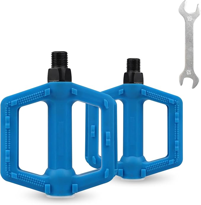 ZUKKA Bike Pedals 1/2-Inch Bike Pedals Non-Slip Kids Bike Peals with Reflective Strips on Sides Multiple Color for Mountain Bike Kid Bike Freestyle BMX Bike