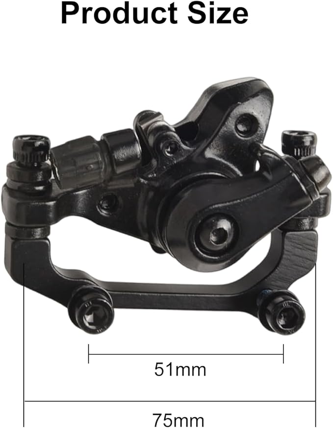 Bike Disc Brake Kit, Mechanical Disc Brakes Aluminum Alloy Caliper Mechanical Disc Brake Caliper Set Front And Rear For Electric Bike Mountain Bike Road Bike Folding Bike (front brake)