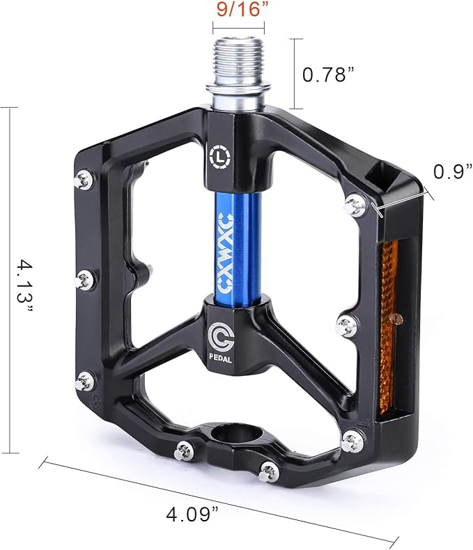 CXWXC Road/MTB Bike Pedals - Aluminum Alloy Bicycle Pedals - Mountain Bike Pedal with Removable Anti-Skid Nails