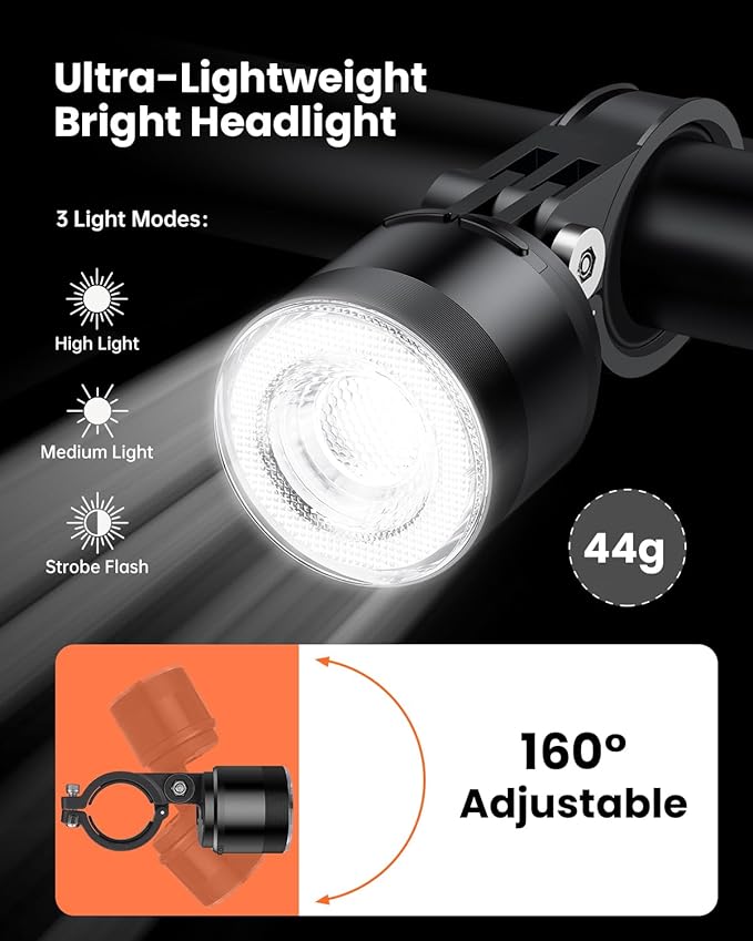 WSDCAM Smart Bike Light Set with Remote Control, Bike Tail Light with Turn Signals and Brake Light Bike Alarm Horn, Bike Headlight for Night Riding, Rechargeable Bicycle Lights Front and Rear