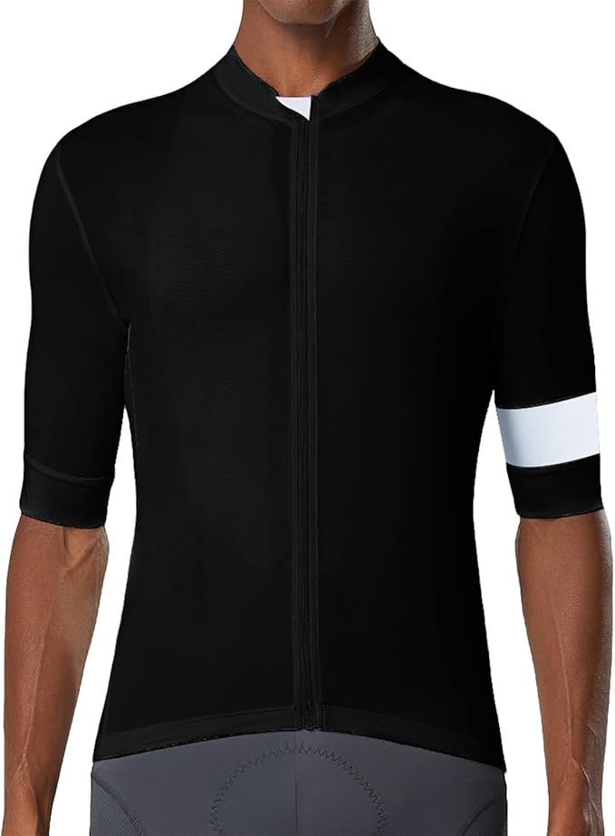 YKYWBIKE Cycling Jersey Men Aero Race Fit, Road Bike Jersey Short Sleeved Moisture Wicking, Breathable,Zip Pocket,UPF50＋
