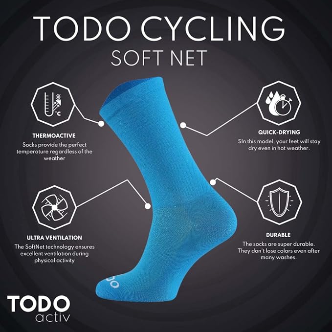 TODO PRO Cycling Socks - Breathable Bike Socks for Men and Women