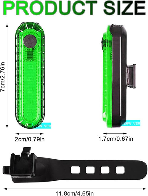 2 Pack USB Rechargeable LED Bike Tail Light Bicycle Rear Cycling Night Essential Reflector Seat Back Safety Lamp Waterproof Bright Warning Flash MTB Light for Men Women Kids