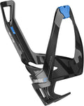 Elite Cannibal XC Bio-Based Bottle Cage, Black Glossy, Blue Graphic – Lightweight and Secure for All Terrains