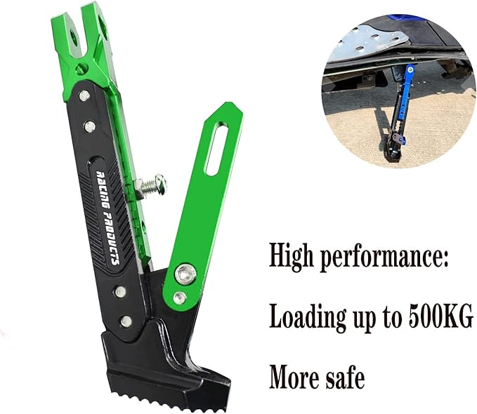 Universal Motorcycle Kickstand Accessories Motor Scooter Modified CNC Aluminum Alloy Adjustable Tripod Holder Kickstand Foot Side Support Stand Motor Scooter Motorbike Motocross Dit Pit Bike