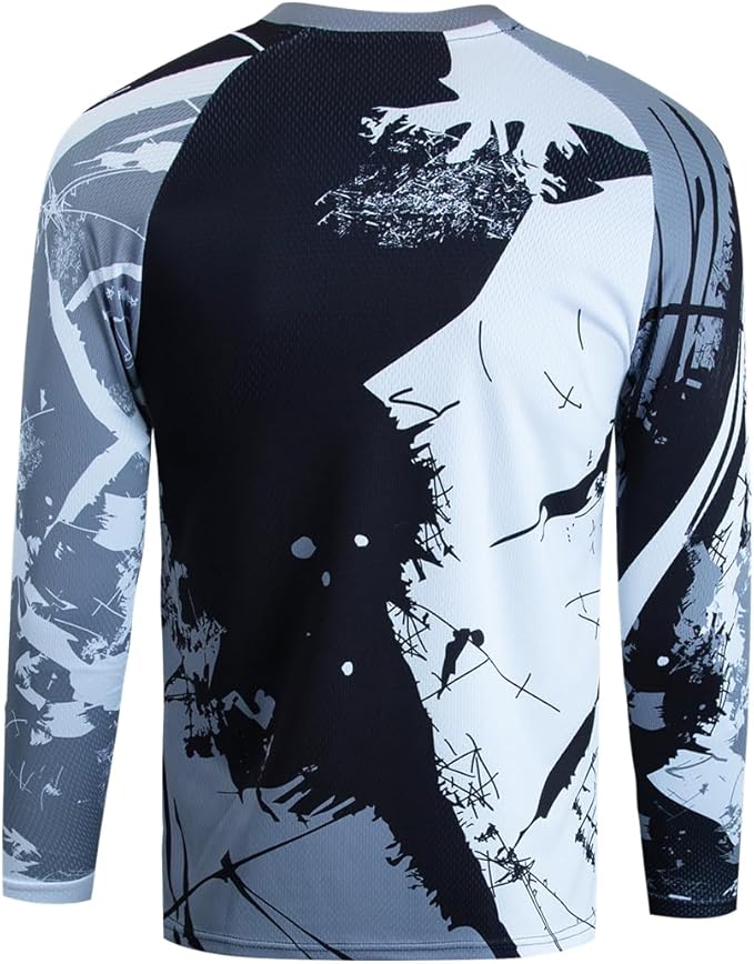 Men's Mountain Bike Jersey Long Sleeve MTB Off-Road Motocross Jersey Quick Dry Downhill&Motocross Shirts