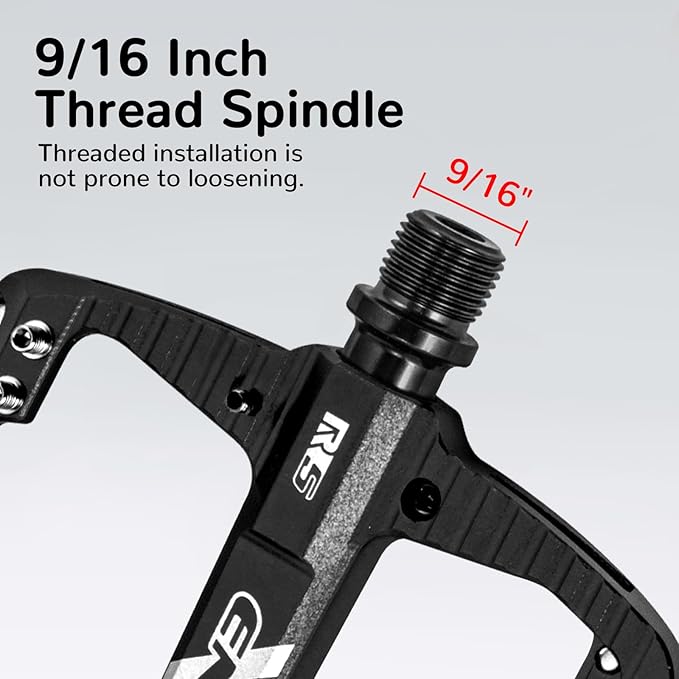 ENLEE Mountain Bike Pedals Flat, 3 Sealed Bearing Lightweight Aluminum Metal Bike Pedals 9/16", Waterproof MTB Pedals Flat with Removable Anti-Skid Nails for Adult Mountain Road BMX Bike