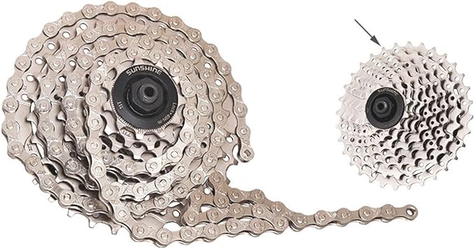 Bicycle Chain, 116 Link Bicycle Chain 1/2 x 11/128 inch Stainless Steel Bicycle Chain for MTB/Road/E-Bike 6-7-8 Speed