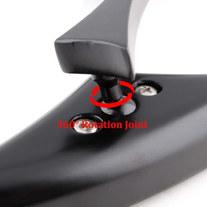 Black Universal Motorcycle Rearview Side Mirrors Compatible with Honda Kawasaki Suzuki Harley Bolt (Black-Harley)