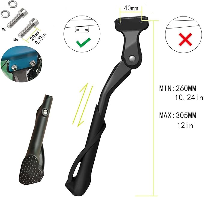 Bike Kickstand Aluminium Adjustable Center Bicycle Kickstand suitable Rear Side Bicycle Kickstand Fit for 26" 27.5" 29" 700C Bike Kick Stand for Bicycles Kickstand