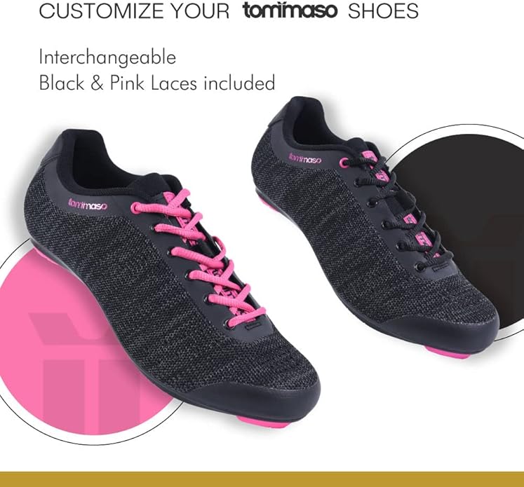 Tommaso Pista SPD & Peloton Shoes for Women—2 in 1—Fit for Peloton, Spin & Indoor Bikes—Install Your Own Delta or SPD Cleats Essential Bike Accessories for Cyclebar & Soulcycle