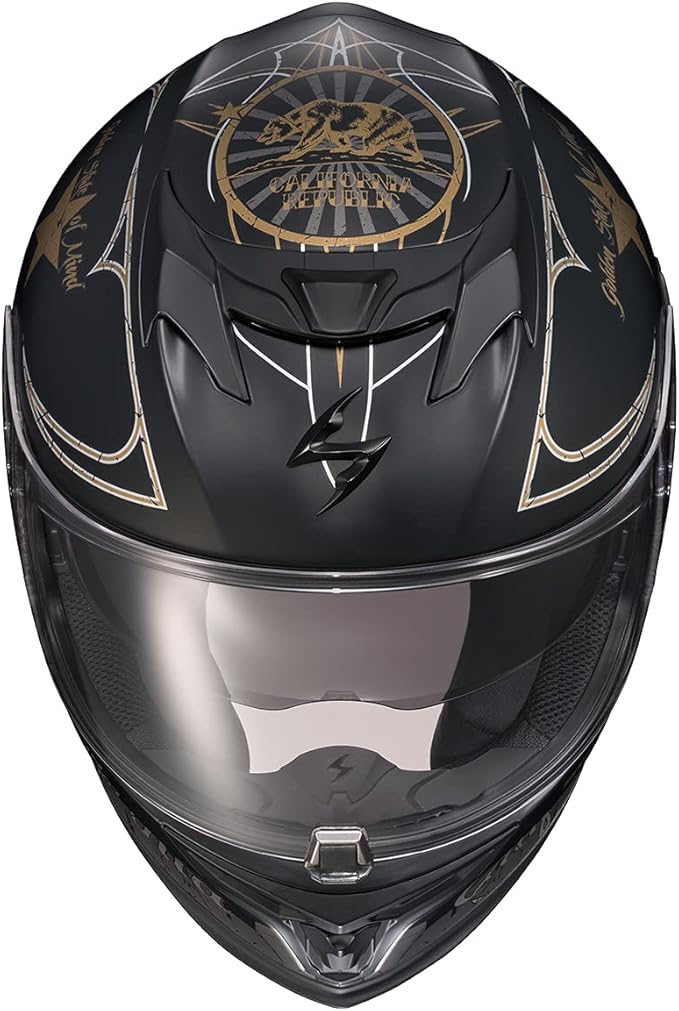 ScorpionEXO T520 Full Face Touring Motorcycle Helmet with Bluetooth Ready Speaker Pockets DOT ECE Approved Golden State (Matte Black - X-Large)
