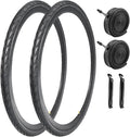 2 Pack 700x23C/25C/28C/35C/38C Bike Tires Plus Bike Inner Tubes Presta Valve 48mm or Schrader Valve 48mm Foldable Replacement Tires for Road Bicycle
