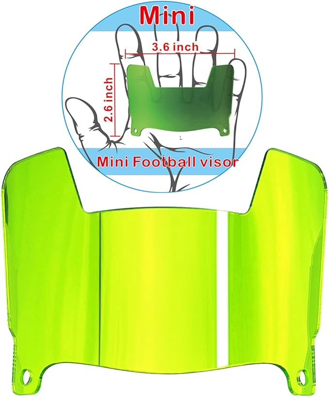 Mini Football Helmet Visor Clear with Clips Universal Fit for Collectors and Display