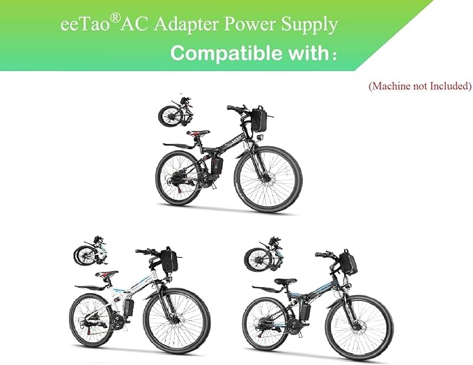 54.6V AC/DC Adapter Charger Compatible with VIVI M026TGB MT26G 26 inchs 500W Motor 48V 374.4Wh Li-ion Battery Pack Folding Electric Mountain Bike Commuter Bike 54.6VDC Power Supply Cord Cable