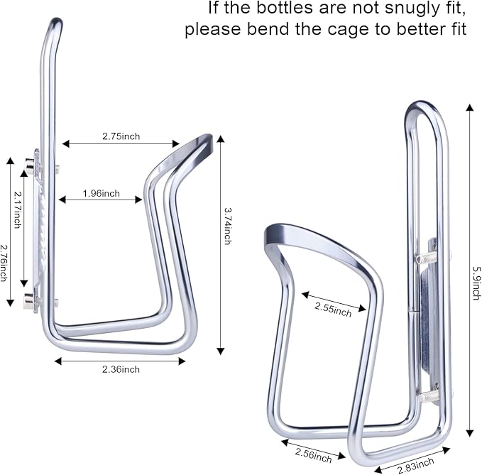 FiveBox Lightweight Aluminum Alloy Bicycle Water Bottle Cage Holder for Outdoor Activities (Silver)