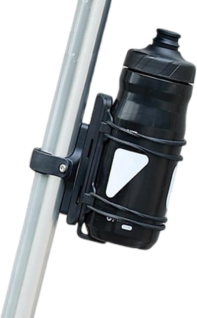 Rcool Quick-Release Magnetic Bike Water Bottle Holder, Sturdy Bike Cup Holder Rack, Bicycle Drink Cage, Secure No-Fall Buckle,with Straps and Screw Tool, Black,for 2.25-3.94" Bottles