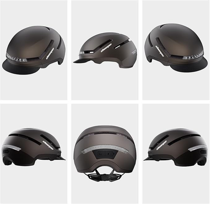 Shinmax Bike Helmet with Turn Signals, NTA Certified up to 45km/h, Bicycle Helmet for Men Women with USB Rechargeable Rear Light, Viser, Cycling Helmet for E-Bike & S-Pedelec,Scooter, Commuter, Adults
