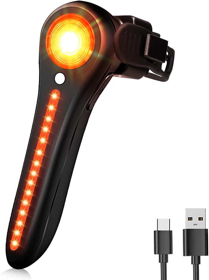 DARKBEAM Bike Tail Light Smart - with Brake/Light Sensor, USB-C Rechargeable, IP64 Waterproof, 5 Light Modes Bicycle Taillight for Night Riding, Super Bright Rear Bike Light for Road Mountain, Cycling