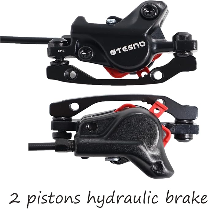 MTB Hydraulic Disc Brakes Set Left Front 800mm Right Rear 1400mm with 160mm Rotors,Aluminum Oil Pressure Calipers Levers for Mountain bike E-Bike Fat Bike Road Bike