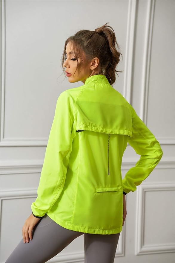 Women's Packable Windbreaker Jacket Resistant Convertible Cycling Running Jacket Lightweight Windproof Water