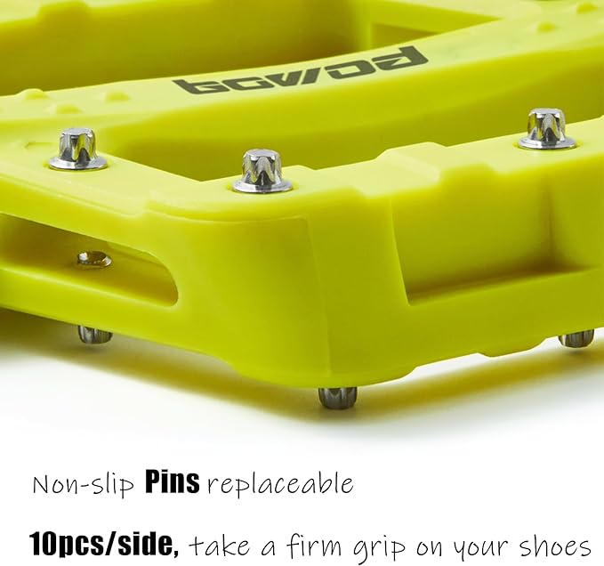 Flat MTB Bicycle Pedals Mountain Bike Colored Pedals, Glass-Fiber Nylon Composite Platform Pedal w 9/16" Sealed Cr-Mo Spindle, BMX Gravel Road Bike Pedals Clipless for Adult Women Youth Bikes