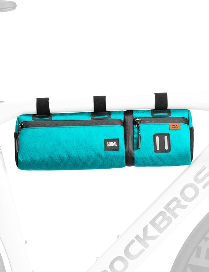 ROCKBROS Bike Handlebar Bag, 2L Large Capacity Handlebar Bags for Bicycles, 2 In 1 Multifunctional Bike Frame Bag, Separated Bike Saddle Bag