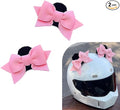 2 PCS Bow Ears Motorcycle Helmet Decor, Cute Cartoon Cat Ears Helmet Decoration, Removable Self Adhesive Motorcbike Bow Accessories, Universal for Most Ski, Bike & Motorcycle (Pink)