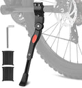 Adjustable Bike Kickstand Compatible with Nishiki, Bicycle Side Kickstand, Aluminum Alloy Bike Kick Stand, Easy to Install, for 22 24 26 Inch Mountain Bikes, MTB and Road Bikes Accessories, Black
