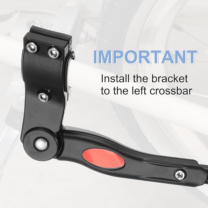 HARFINGTON Back Bike Kickstand Aluminium Adjustment Bicycle Single-Side Kick Stand Rear Mount Bikes Support Racks for 22-26 Inch Wheel, Black