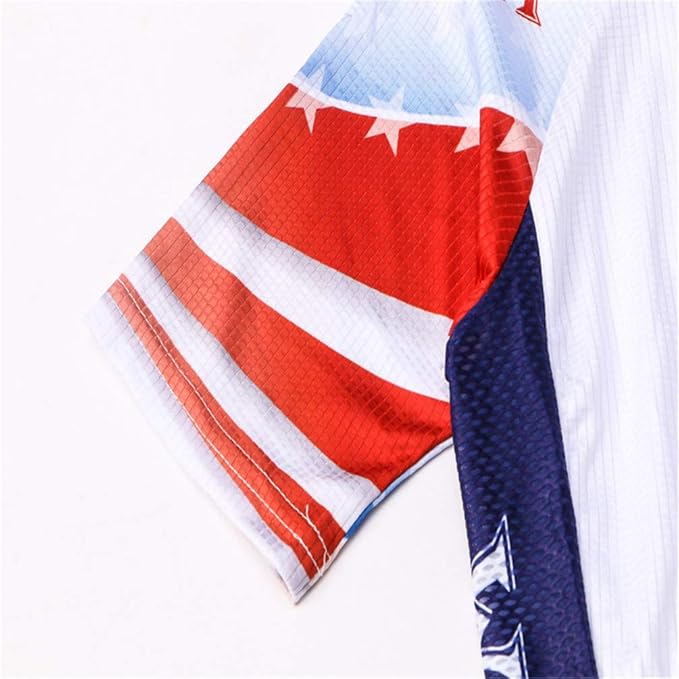JPOJPO USA Cycling Jersey Men Road Bike Shirt Summer Biking Tops Short Sleeve Bicycle Clothes Cycle Wear Breathable