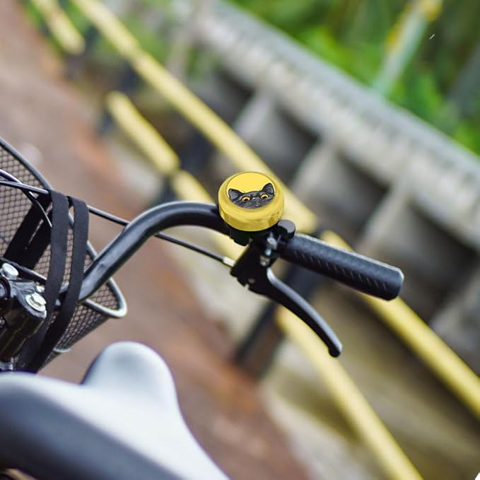 WIRESTER Gold Aluminum Round Bike Bell, Classic Ring Bicycle Bell, Bike Accessories Bell Ring for Adults Kids Girls Boys