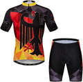 Hotlion Men's Cycling Jersey Sets Gel Pad Summer Bike Clothing Suit Breathable Bike Clothes with 3 Rear Pockets