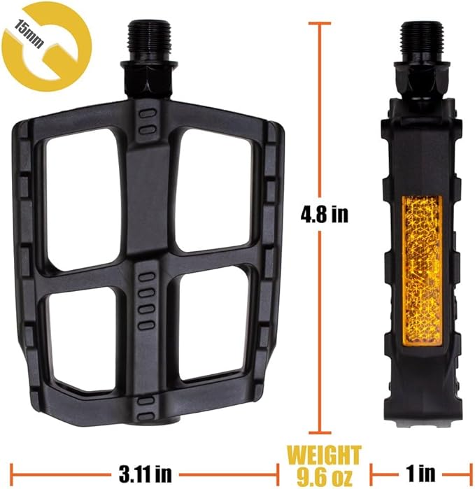BV Bike Pedal - Universal Fit Bicycle Pedals 9/16" Compatible, Non-Slip & Durable Lightweight, Fits Most Adult Bikes & MTB Bicycles