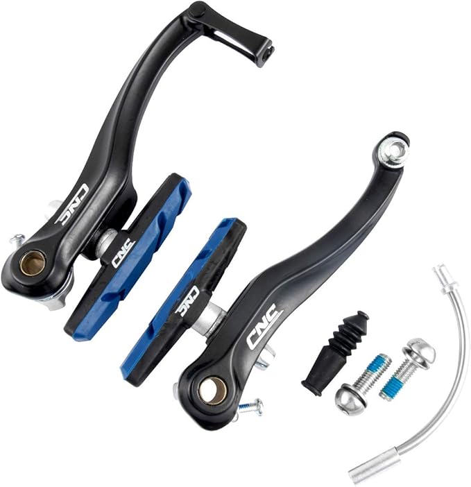CNC V Brake Set, Bicycle Linear Pull V Brakes for Front/Rear Wheel, Long Arm 110mm, Black …