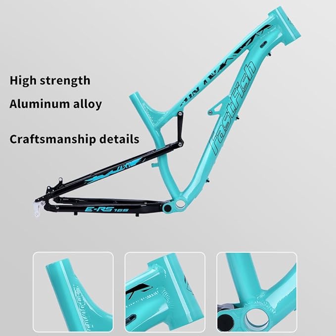 Full Suspension Bike Frame 27.5er Softtail Mountain Bike Frame Aluminium Alloy Disc Brake Bicycle Frame 17'' DH/XC/AM 135mm Quick Release Frame(Color:Blue)