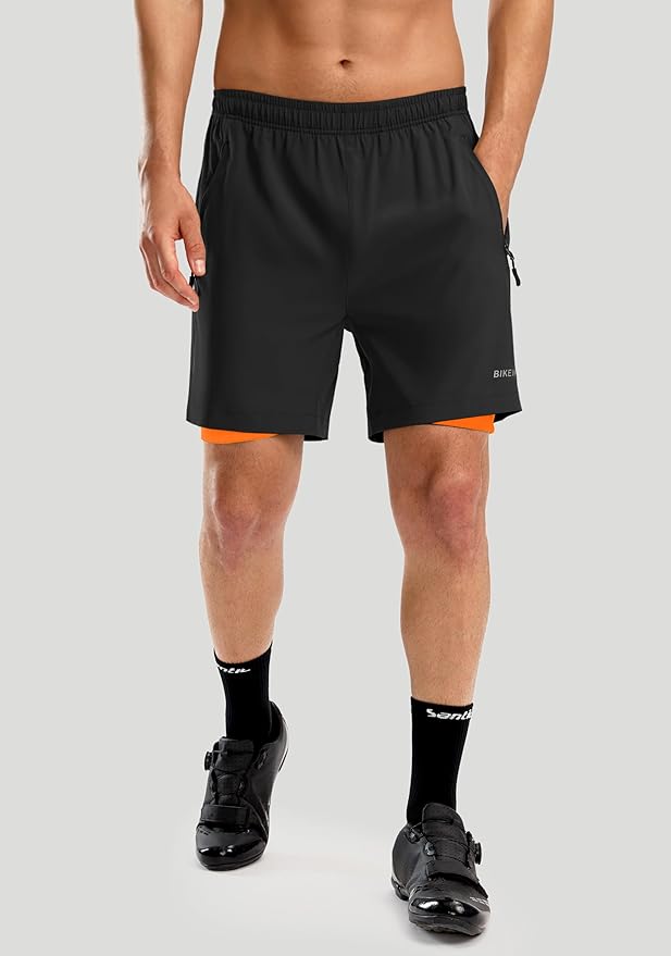 Bikewa Men's Mountain Bike Shorts 3D Padded Loose-fit Riding Biking Cycling Bicycle Biker Shorts for Men Zipper Pockets