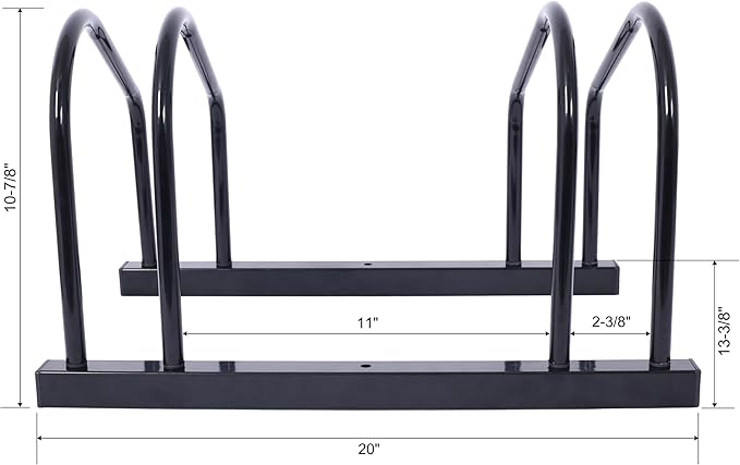 ZeHuoGe Bikes Floor Stand, Bike Parking Rack Garage Bike Storage Stand Indoor/Outdoor 22-28" Wheel Stand, Max Tire Width 2.15" (Black, 2 Bikes)