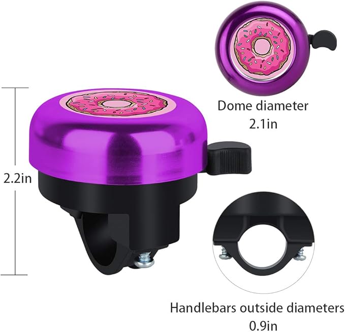 MZELQ Bicycle Bell Cute Clear Sound Adjustable Size Aluminum Bike Accessories Bell Ring for Girls Women Kids Adults