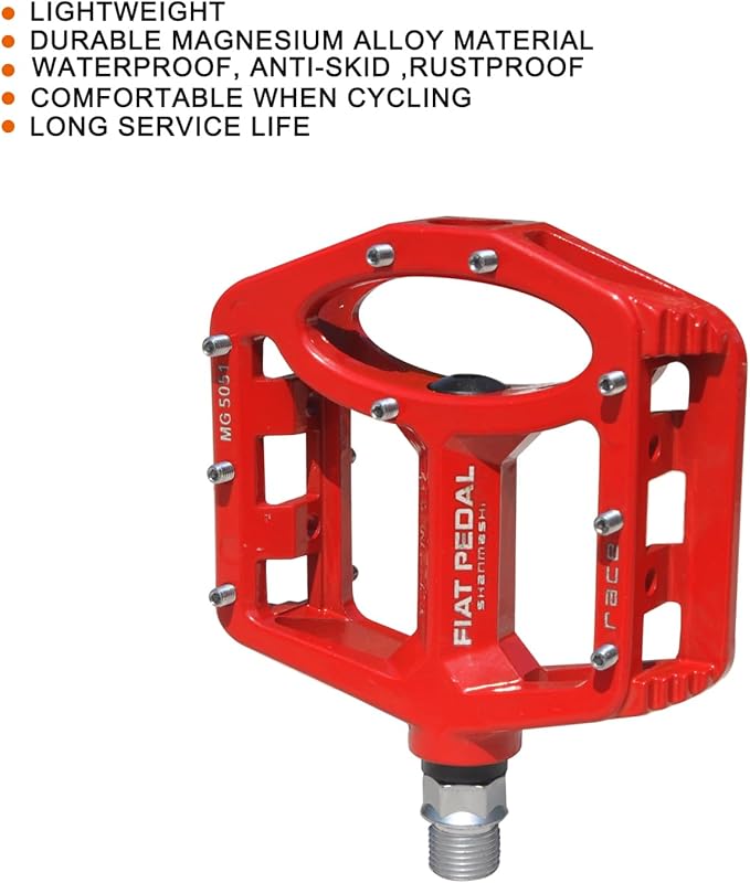 UPANBIKE Magnesium Alloy Bike Pedals 9/16'' Spindle Bearing High-Strength Non-Slip Large Flat Platform for Mountain Bike Road Bicycle