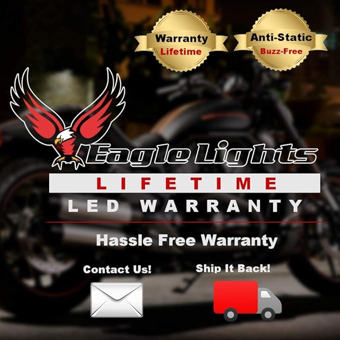 Eagle Lights 3-1/4 3.25 Inch Front and Rear LED Turn Signal Kit Compatible With Harley Davidson® Motorcycles - Generation II/Front 1157/ Red Rear 1156 / Add Smoked Lenses
