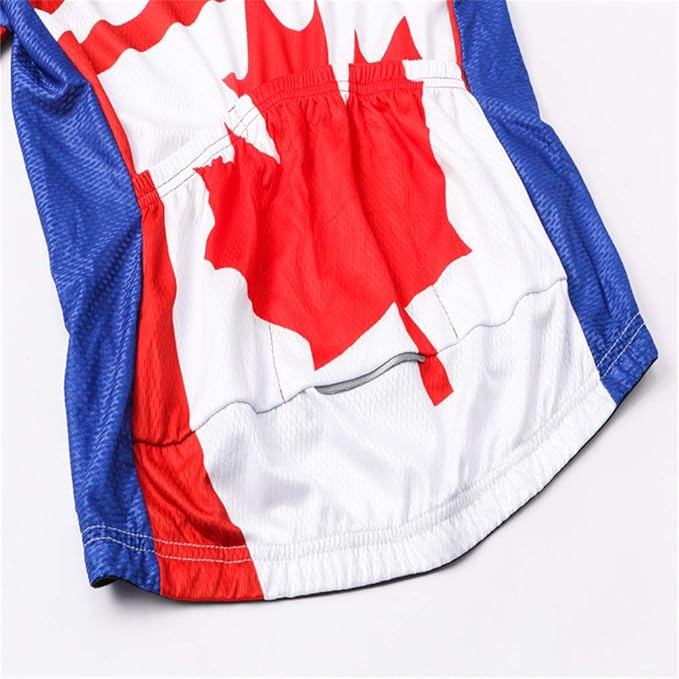JPOJPO USA Cycling Jersey Men Short Sleeve Bike Shirts Biking Jersey Summer American Bicycle Tops with 3 Pockets Reflective