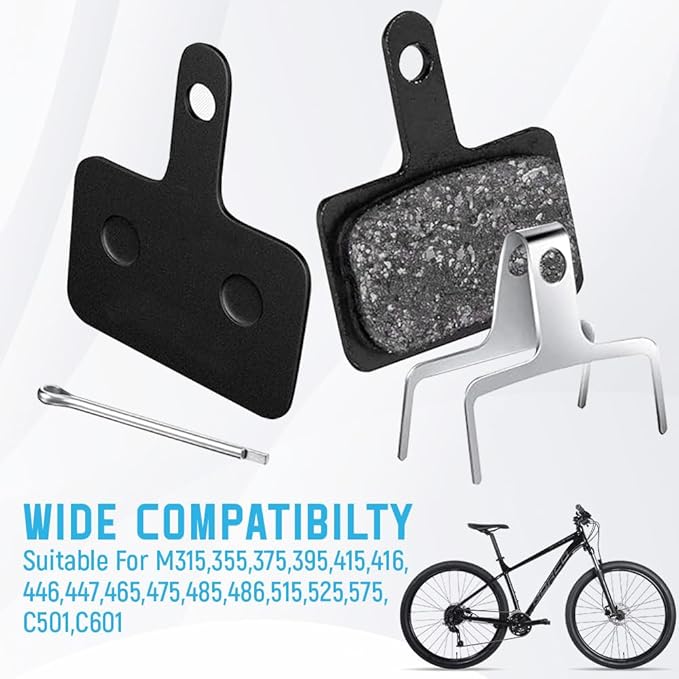 8 Pairs Bike Brake Pads Compatible With Tektro Shimano Trp Deore - High Performance Disc Brakes for Mountain Bike With Spring (Black Semi-Metallic)