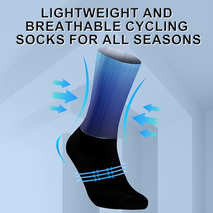 Cycling Socks Athletic Crew Socks Breathable Cushioned Compression Running Hiking Socks For Mens Womens