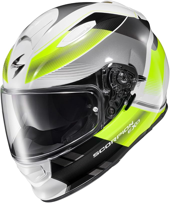 ScorpionEXO Ryzer Full Face Motorcycle Helmet with Pinlock Ready Shield with Integrated Speaker Pockets DOT ECE Approved Edge (Hi-Viz - Large)