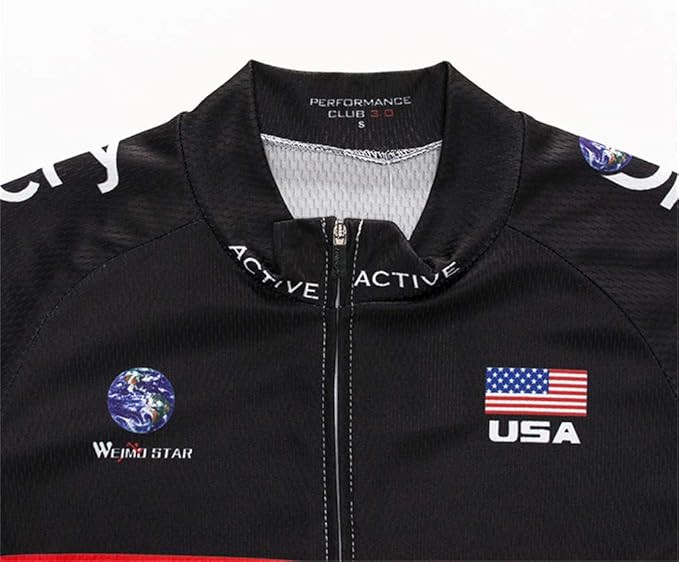 JPOJPO USA Cycling Jersey Men Short Sleeve Bike Shirts Biking Jersey Summer American Bicycle Tops with 3 Pockets Reflective